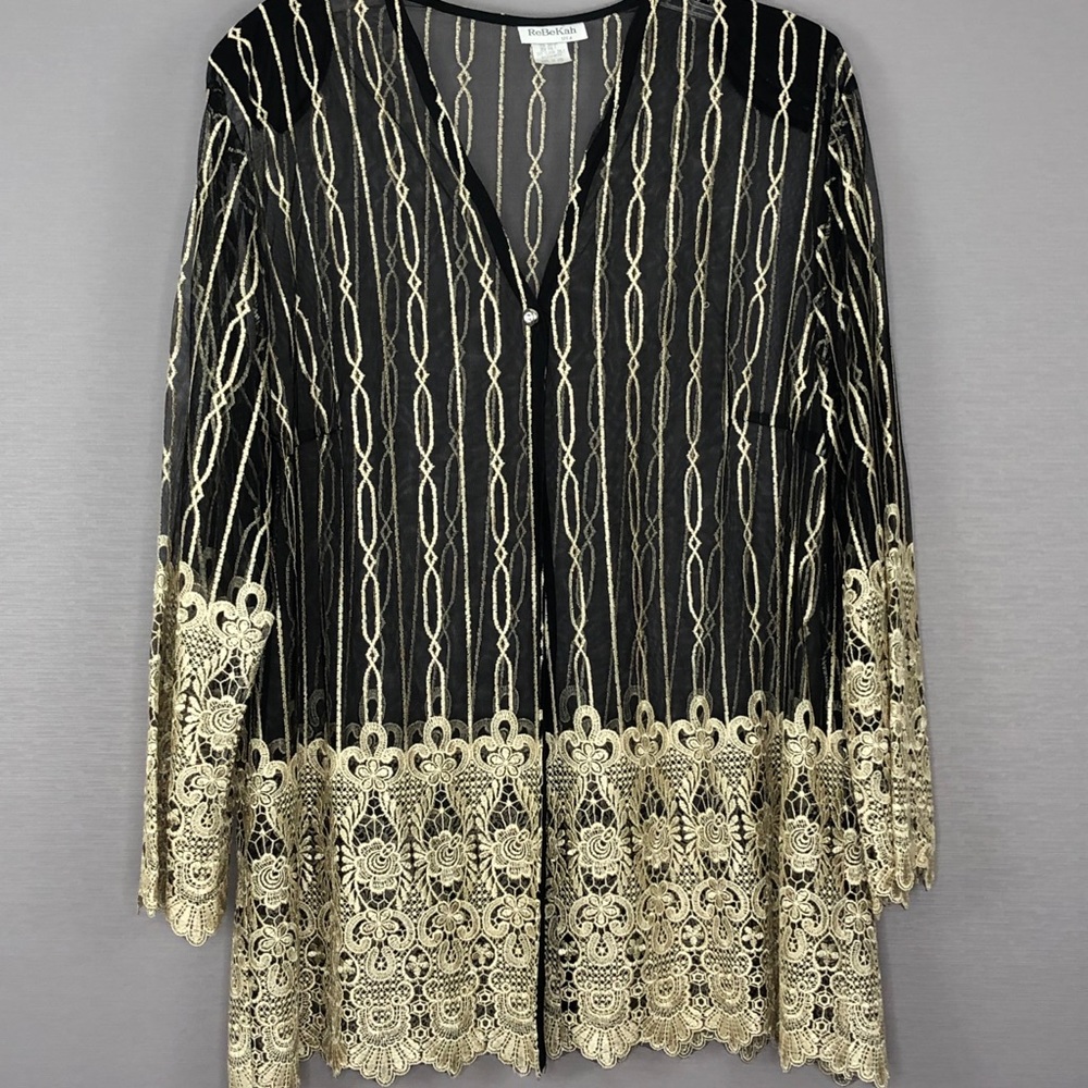 ReBeKah Sheer Black & Ivory Jacket Women’s SZ L